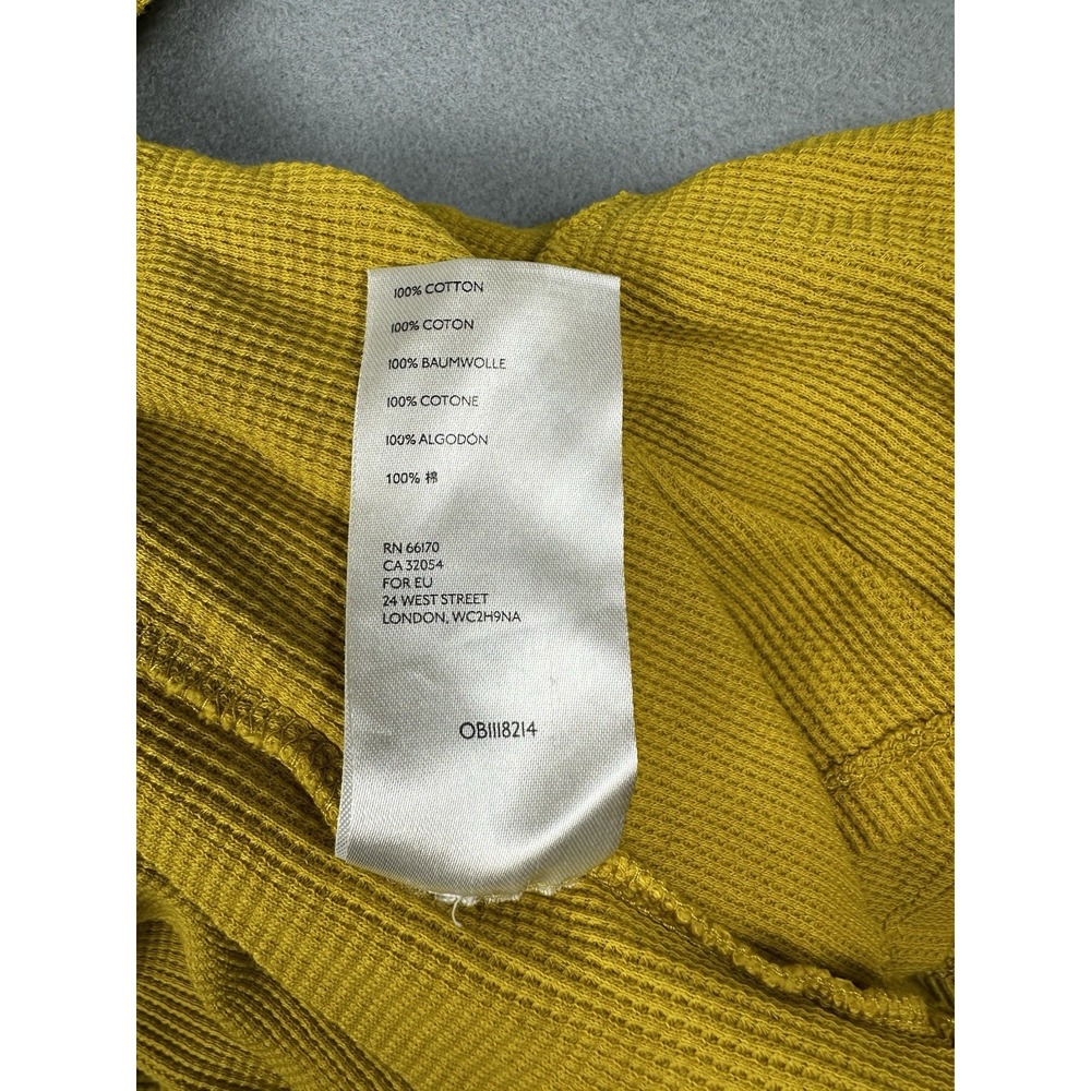 Maeve Anthropologie Waffle Knit Top Womens Small Yellow Excellent Tiered Thermal - Picture 4 of 8